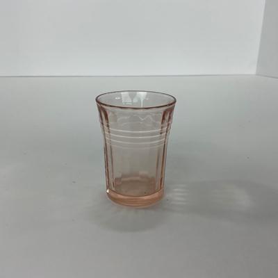 -85- GLASSWARE | Clear Glass Hobnail Shot Glasses | Pink Depression Shot Glass