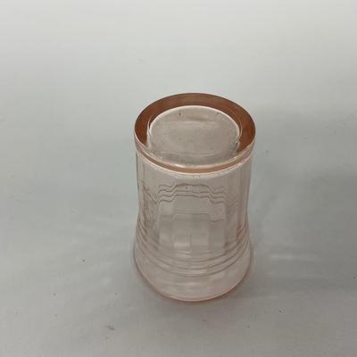 -85- GLASSWARE | Clear Glass Hobnail Shot Glasses | Pink Depression Shot Glass