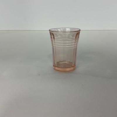 -85- GLASSWARE | Clear Glass Hobnail Shot Glasses | Pink Depression Shot Glass