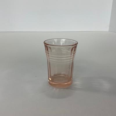 -85- GLASSWARE | Clear Glass Hobnail Shot Glasses | Pink Depression Shot Glass