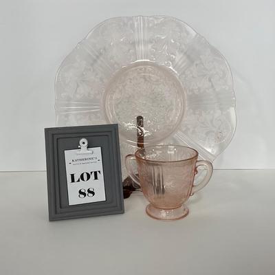 -88- American Sweetheart Macbeth Evans Glass Co. | Platter & Sugar Dish