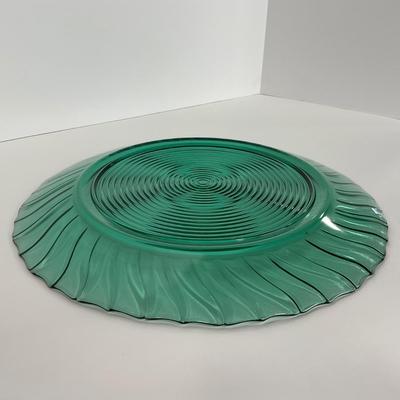 -90- GLASSWARE | Swirl Jeanette Glass Co. | Ultra Marine Platters