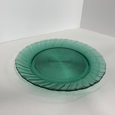 -90- GLASSWARE | Swirl Jeanette Glass Co. | Ultra Marine Platters