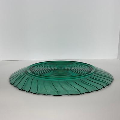 -90- GLASSWARE | Swirl Jeanette Glass Co. | Ultra Marine Platters