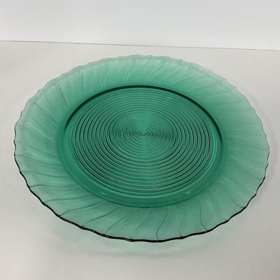 -90- GLASSWARE | Swirl Jeanette Glass Co. | Ultra Marine Platters