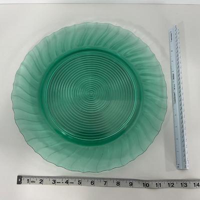 -90- GLASSWARE | Swirl Jeanette Glass Co. | Ultra Marine Platters