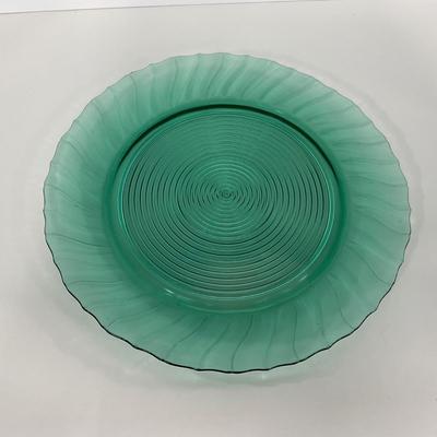 -90- GLASSWARE | Swirl Jeanette Glass Co. | Ultra Marine Platters