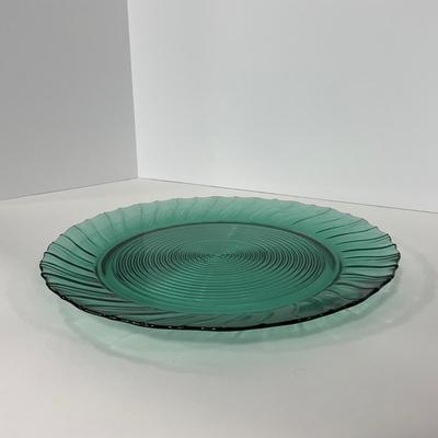 -90- GLASSWARE | Swirl Jeanette Glass Co. | Ultra Marine Platters