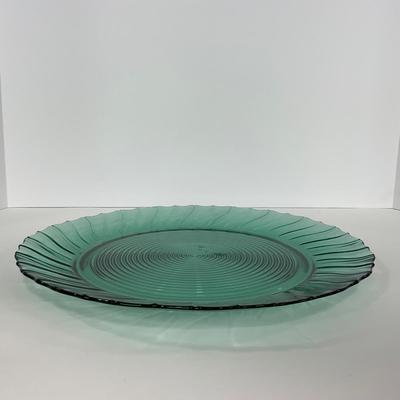 -90- GLASSWARE | Swirl Jeanette Glass Co. | Ultra Marine Platters