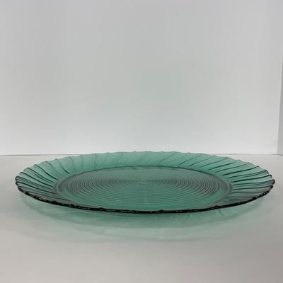 -90- GLASSWARE | Swirl Jeanette Glass Co. | Ultra Marine Platters