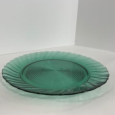 -90- GLASSWARE | Swirl Jeanette Glass Co. | Ultra Marine Platters