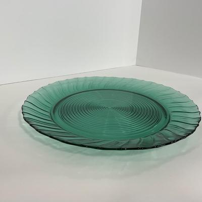 -90- GLASSWARE | Swirl Jeanette Glass Co. | Ultra Marine Platters