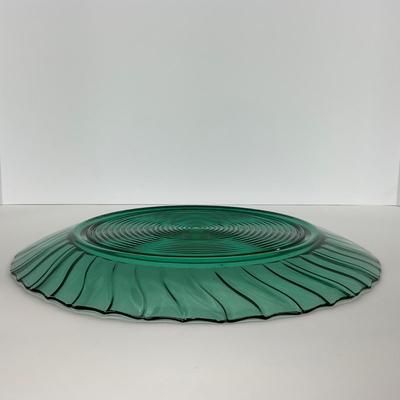 -90- GLASSWARE | Swirl Jeanette Glass Co. | Ultra Marine Platters