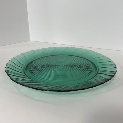 -90- GLASSWARE | Swirl Jeanette Glass Co. | Ultra Marine Platters