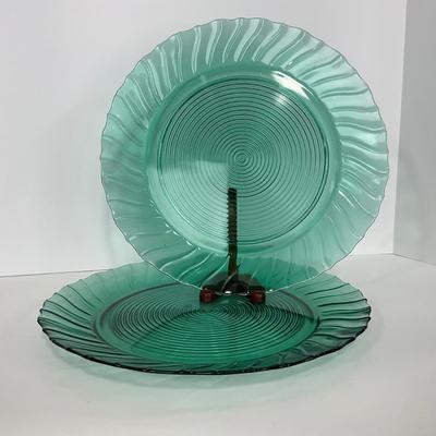 -90- GLASSWARE | Swirl Jeanette Glass Co. | Ultra Marine Platters