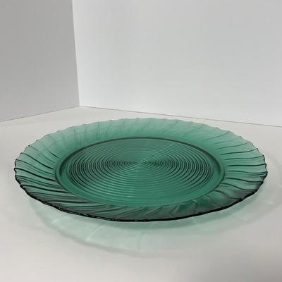 -90- GLASSWARE | Swirl Jeanette Glass Co. | Ultra Marine Platters