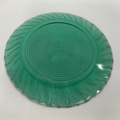-90- GLASSWARE | Swirl Jeanette Glass Co. | Ultra Marine Platters