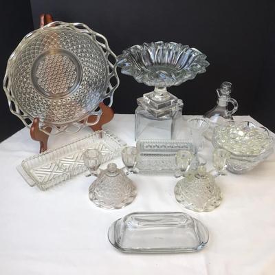 476 Vintage Pressed Glass Lot