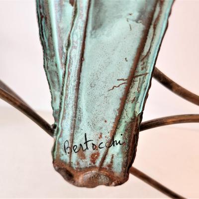 Lot #54  Rare Mid Century Ron Bertocchi Fire Painted Copper Egret/Dragonfly wall set