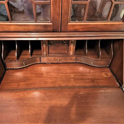 Lot #57  Classic Mahogany Finish Secretary - working lock/key