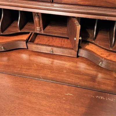 Lot #57  Classic Mahogany Finish Secretary - working lock/key