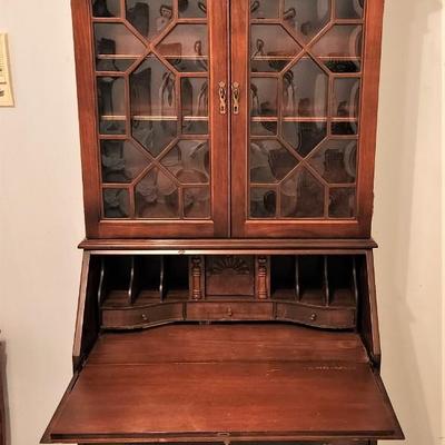 Lot #57  Classic Mahogany Finish Secretary - working lock/key