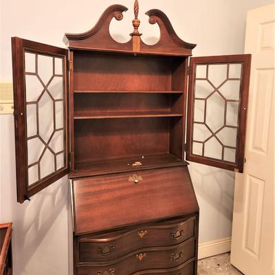 Lot #57  Classic Mahogany Finish Secretary - working lock/key