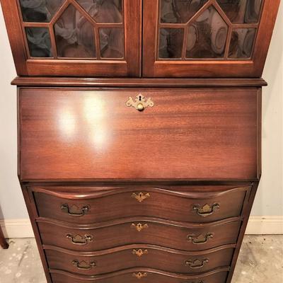 Lot #57  Classic Mahogany Finish Secretary - working lock/key