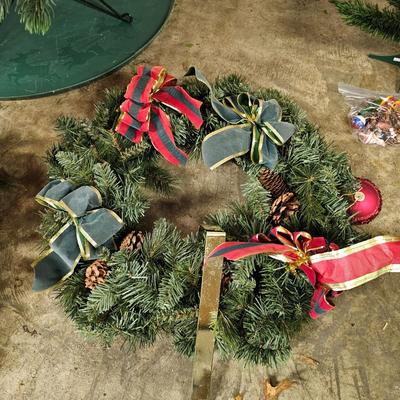 7' Christmas Tree w/Stand, Tray, Bag, Wreaths + More (G-JS)