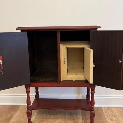 Antique Bar Cabinet With Mini Fridge  ~ *Read Details