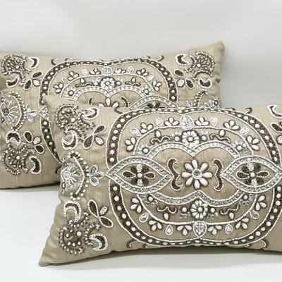 PIER ONE ~ Pair (2) ~ Jeweled Pillows