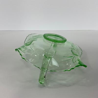 -93- URANIUM | Etched Strawberry Shallow Dish With Handles