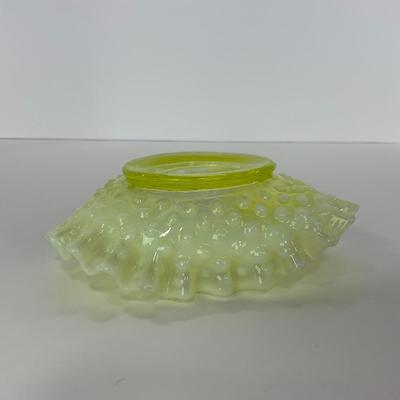 -94- URANIUM | Opalescent Yellow Hobnail Dish