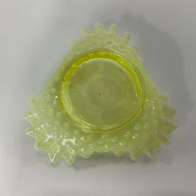 -94- URANIUM | Opalescent Yellow Hobnail Dish