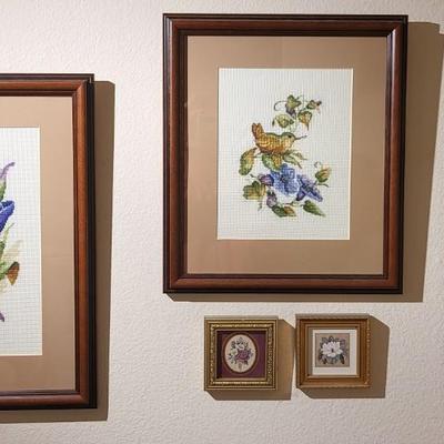 7 Pieces of Artwork, including Needlepoint