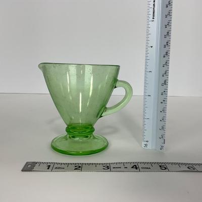 -97- URANIUM | Green Depression Glass | Sugar & Creamer