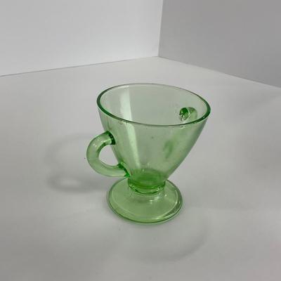 -97- URANIUM | Green Depression Glass | Sugar & Creamer