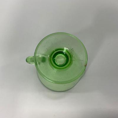 -97- URANIUM | Green Depression Glass | Sugar & Creamer