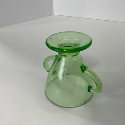 -97- URANIUM | Green Depression Glass | Sugar & Creamer