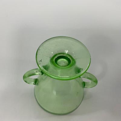 -97- URANIUM | Green Depression Glass | Sugar & Creamer