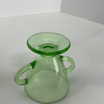 -97- URANIUM | Green Depression Glass | Sugar & Creamer