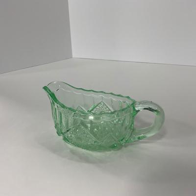 -101- URANIUM | Vintage Mint Green Creamer & Sugar