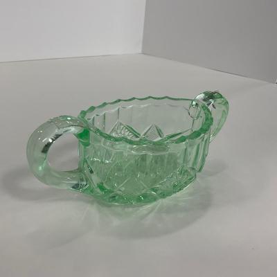 -101- URANIUM | Vintage Mint Green Creamer & Sugar