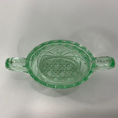-101- URANIUM | Vintage Mint Green Creamer & Sugar