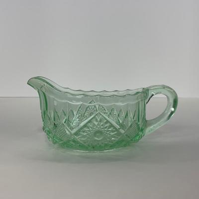 -101- URANIUM | Vintage Mint Green Creamer & Sugar