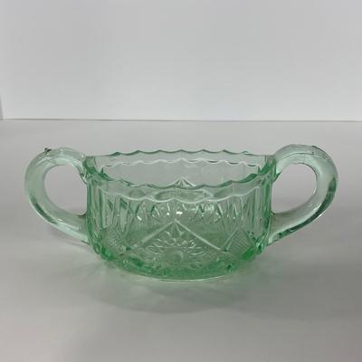 -101- URANIUM | Vintage Mint Green Creamer & Sugar