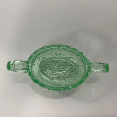 -101- URANIUM | Vintage Mint Green Creamer & Sugar