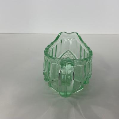 -101- URANIUM | Vintage Mint Green Creamer & Sugar