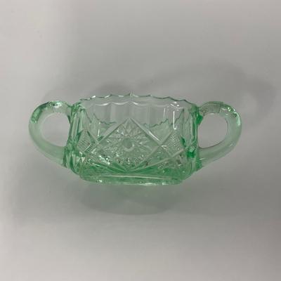 -101- URANIUM | Vintage Mint Green Creamer & Sugar