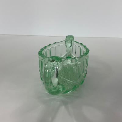 -101- URANIUM | Vintage Mint Green Creamer & Sugar